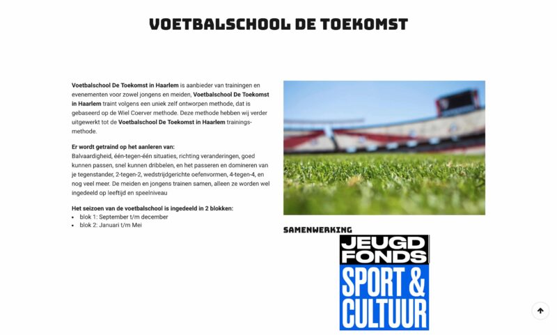 Voetbalschool de Toekomst in Haarlem